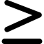 Is equal to or greater than symbol アイコン 64x64