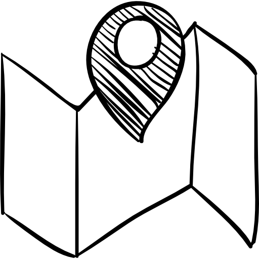 Map sketch with a placeholder 图标