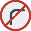 No turn right icon 64x64