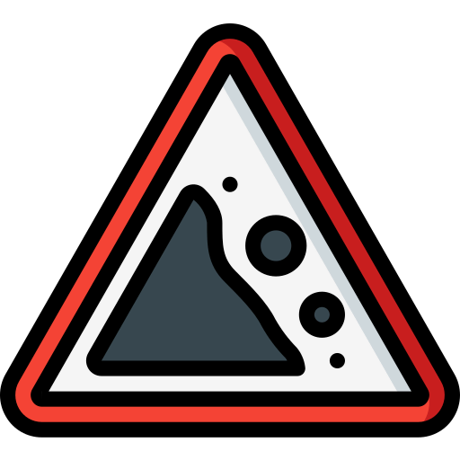 Falling rocks icon
