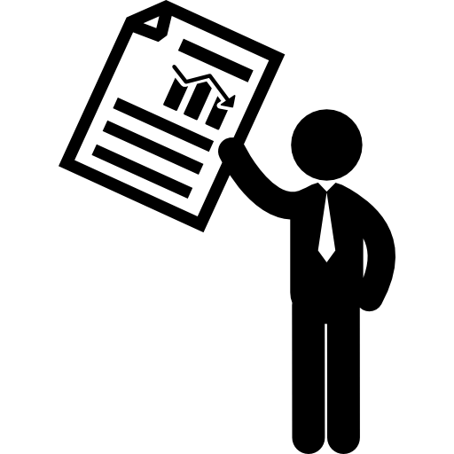 Man with business graphic 图标