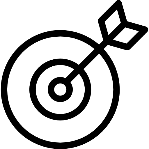 Target outline symbol in a circle Symbol