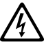 Arrow bolt signal of electrical shock risk in triangular shape icône 64x64