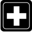 Plus cross signal in a square icon 64x64