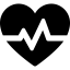 Heart with electrocardiogram icône 64x64