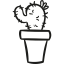 Gardening Cactus In a Pot ícono 64x64