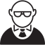 Лысый мужчина в очках иконка 64x64