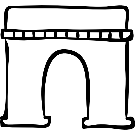 Arch monumental outlined hand drawn construction Ikona
