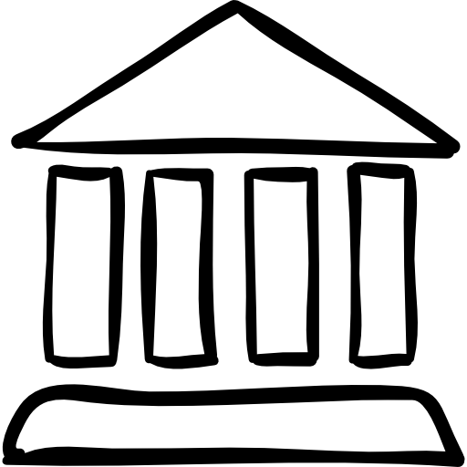 Antique columns building outline 图标