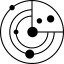 Solar system model with small circles as planets ícono 64x64