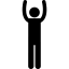 Arms up silhouette icon 64x64