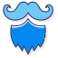 Mustache with beard icon 64x64