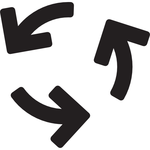 Three Curved Arrows Symbol