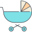 Детская коляска иконка 64x64