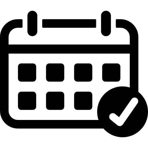 Calendar with Check Mark icon