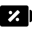 Battery status symbol with percentage sign icône 64x64