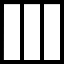 Square button outline of three vertical bars ícone 64x64