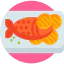 Рыба и чипсы иконка 64x64