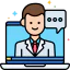Online counseling icon 64x64