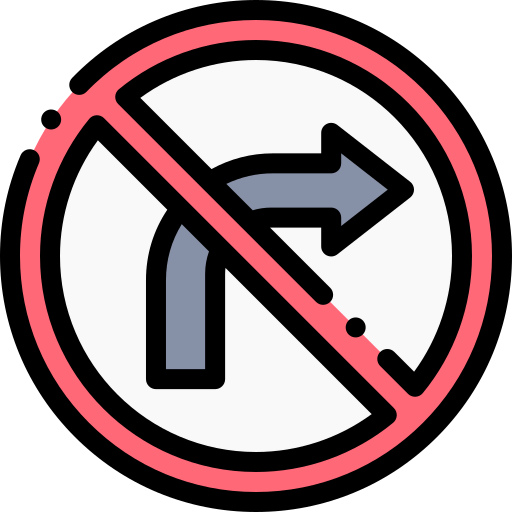 No turn right icon