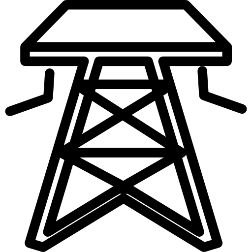 Metallic tower of electric structure icon