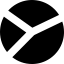 Circular shape divided in three areas icon 64x64