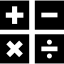 Calculator interface symbol of four buttons іконка 64x64