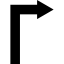 Arrow straight angle to turn to right ícono 64x64