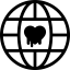 Earth grid with heart symbol of security 图标 64x64