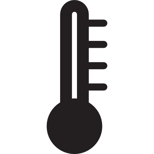Thermometer with no heat icon