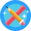 Ruler and pencil icon 64x64