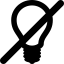 Lightbulb with a diagonal line on it іконка 64x64