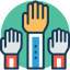 Raise hand icon 64x64