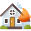 Burning house icône 64x64