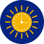 Sun clock icon 64x64