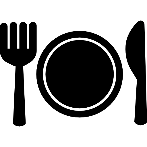 Plate fork and knife ícono