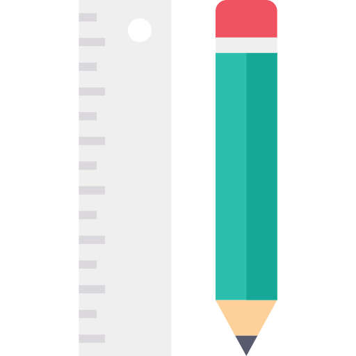 Pencil and ruler Ikona