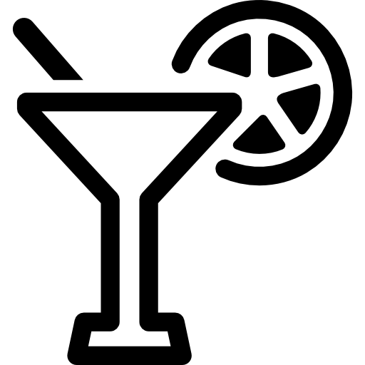 Cocktail with lemon slice icon