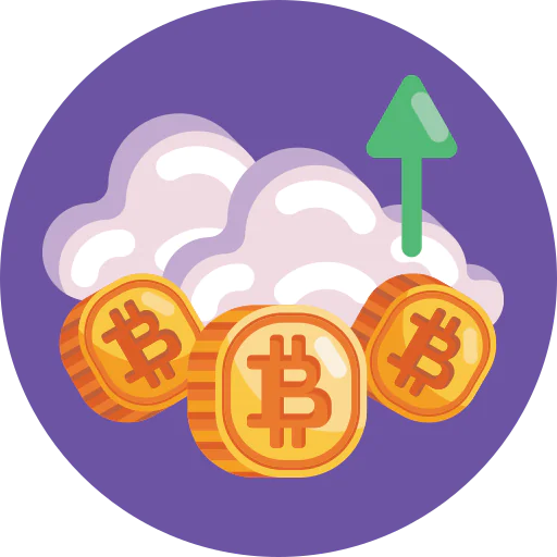 Bitcoin up іконка