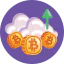 Bitcoin up ícone 64x64