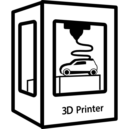 3d printer printing a vehicle icon