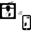 3d printer connected to tablet by wireless signal icon 64x64