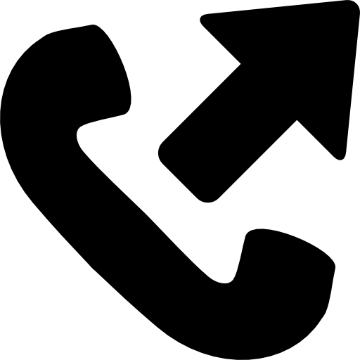 Telephone Receiver with Up Arrow icon