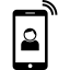 Phone connection with a boy Symbol 64x64