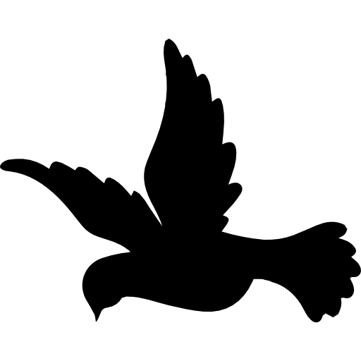 Flying dove bird shape icon