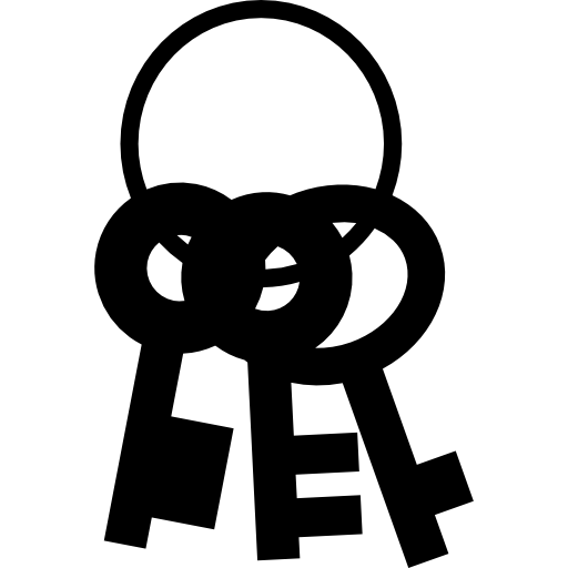 Keys group hanging of a circle icon