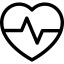 Electrocardiogram inside heart icon 64x64