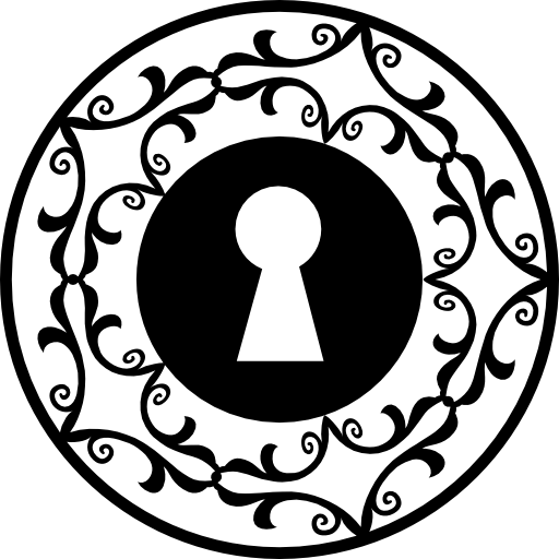 Keyhole in decorative circle icon
