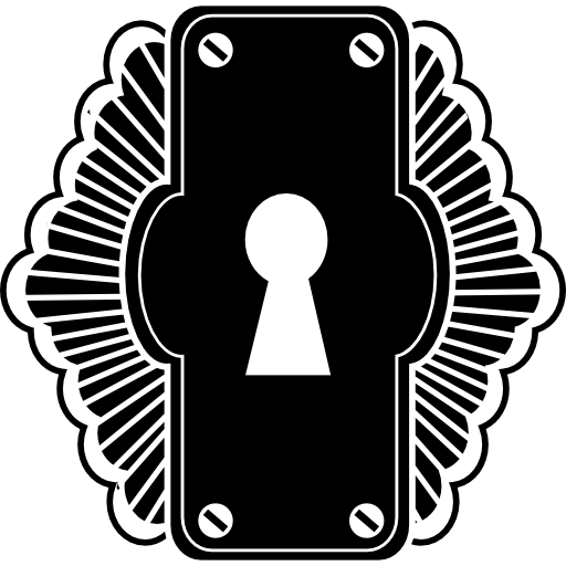 Keyhole in a rectangular vertical shape with ornaments at both sides Symbol