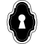 Keyhole in a vertical rounded old shape icon 64x64